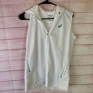 ASICS‎ White AsicsMotionDry Hooded Vest Medium